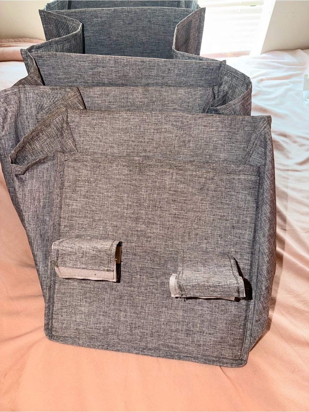 Gray Fabric Organizer Bin Set - 3 Pack